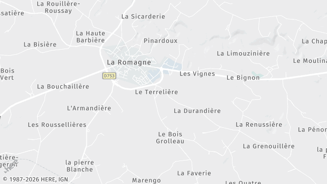 Carte de la zone d'intervention à La Romagne