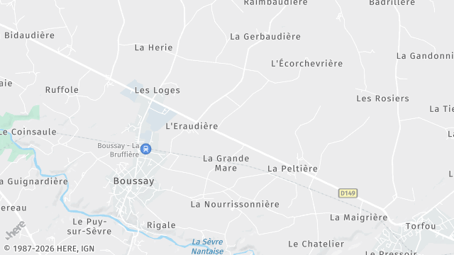 Carte de la zone d'intervention à Boussay