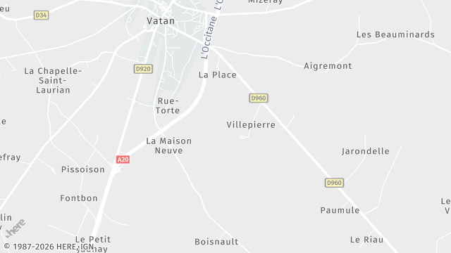 Carte de la zone d'intervention à Vatan