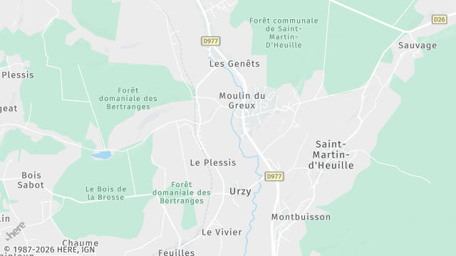 Carte de la zone d'intervention à Urzy