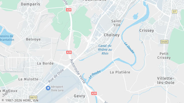 Carte de la zone d'intervention à Choisey