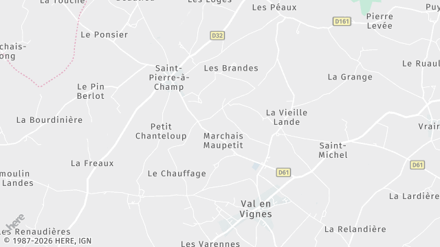 Carte de la zone d'intervention à Val en Vignes