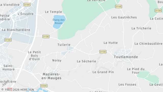 Carte de la zone d'intervention à Mazières-en-Mauges