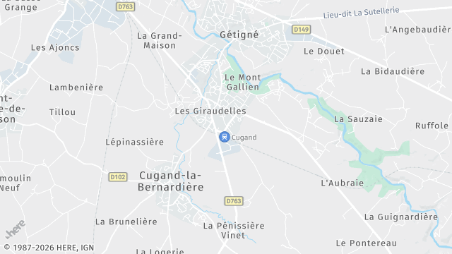 Carte de la zone d'intervention à Cugand