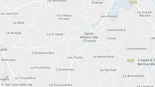 Carte de la zone d'intervention à Saint-Hilaire-de-Clisson