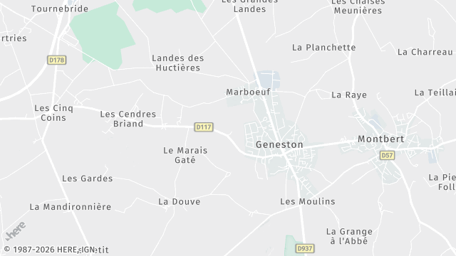 Carte de la zone d'intervention à Geneston