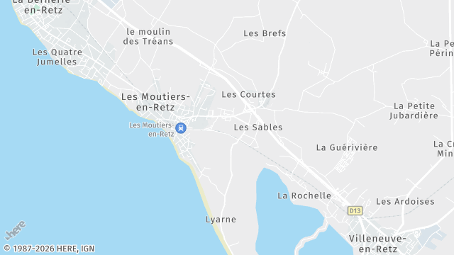 Carte de la zone d'intervention à Les Moutiers-en-Retz