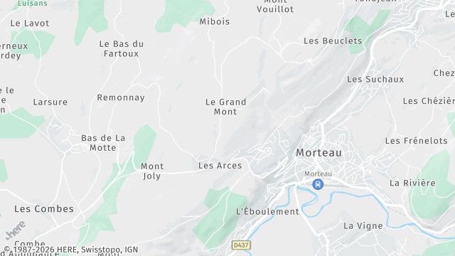 Carte de la zone d'intervention à Morteau