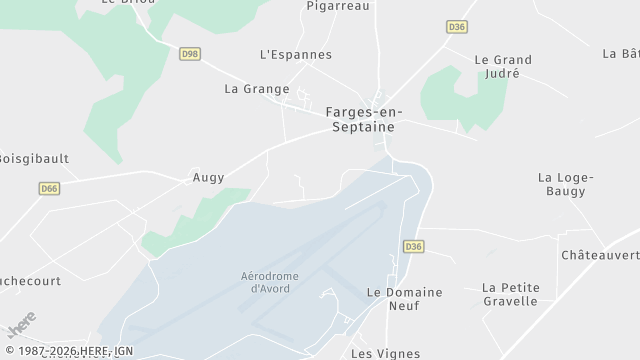 Carte de la zone d'intervention à Farges-en-Septaine
