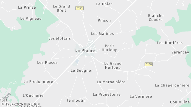 Carte de la zone d'intervention à La Plaine