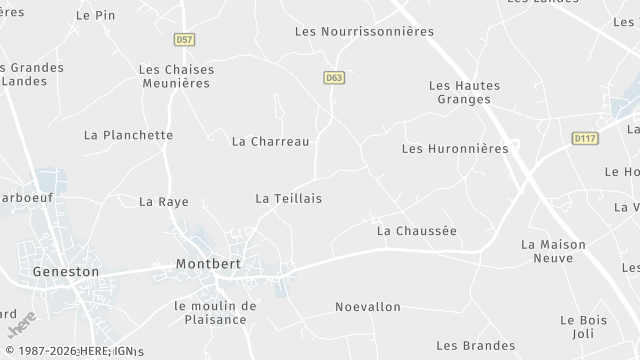 Carte de la zone d'intervention à Montbert