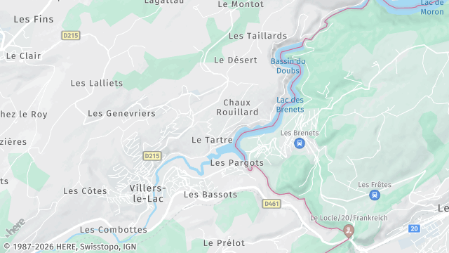 Carte de la zone d'intervention à Villers-le-Lac