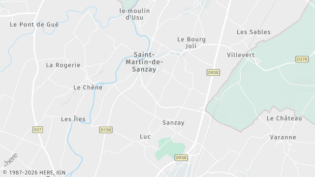 Carte de la zone d'intervention à Saint-Martin-de-Sanzay