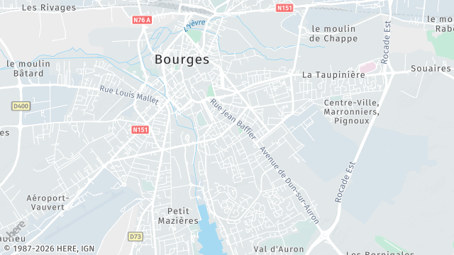 Carte de la zone d'intervention à Bourges