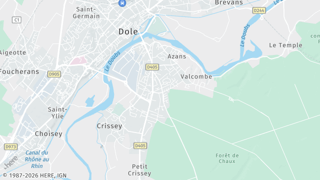 Carte de la zone d'intervention à Dole