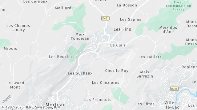 Carte de la zone d'intervention à Les Fins