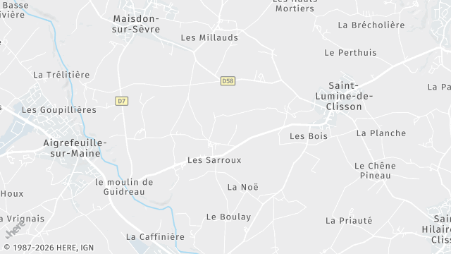 Carte de la zone d'intervention à Saint-Lumine-de-Clisson