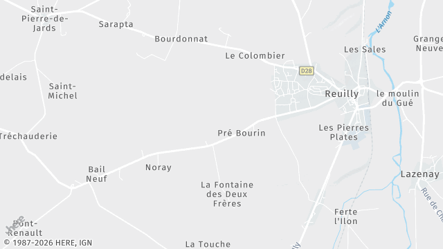 Carte de la zone d'intervention à Reuilly