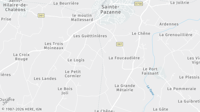 Carte de la zone d'intervention à Sainte-Pazanne