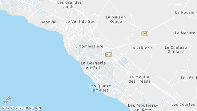 Carte de la zone d'intervention à La Bernerie-en-Retz
