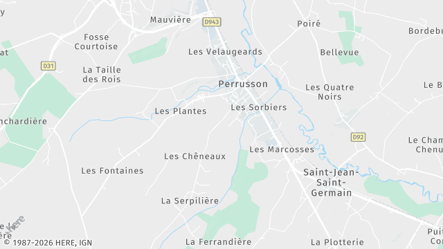 Carte de la zone d'intervention à Perrusson