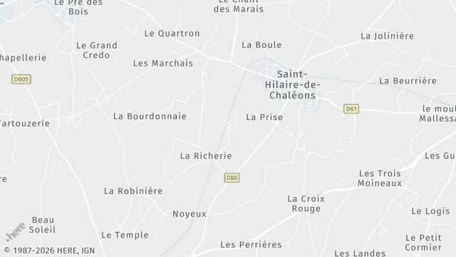 Carte de la zone d'intervention à Saint-Hilaire-de-Chaléons