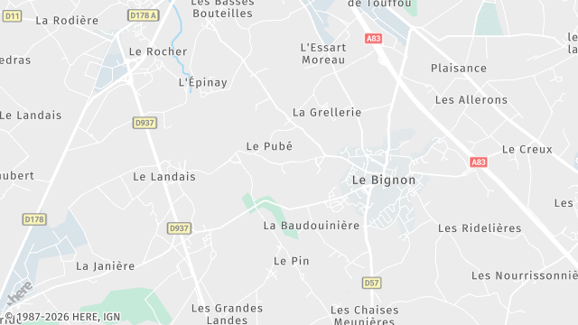 Carte de la zone d'intervention à Le Bignon