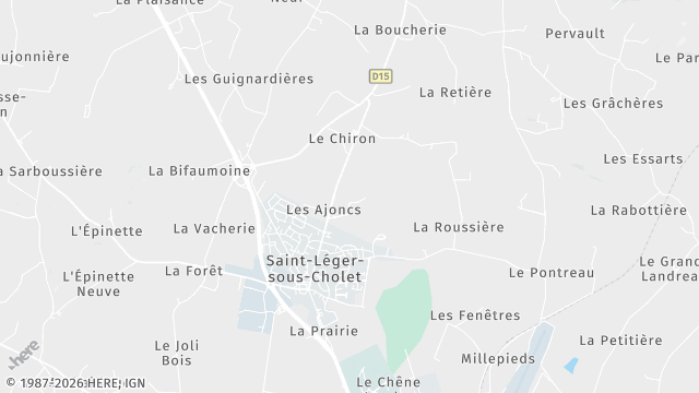 Carte de la zone d'intervention à Saint-Léger-sous-Cholet