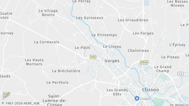 Carte de la zone d'intervention à Gorges