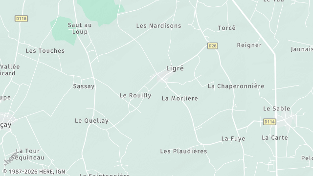 Carte de la zone d'intervention à Ligré