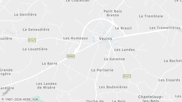 Carte de la zone d'intervention à Vezins