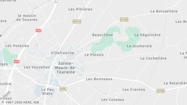 Carte de la zone d'intervention à Sainte-Maure-de-Touraine