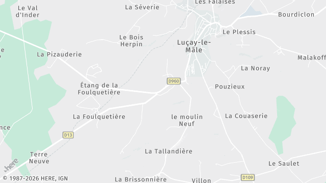 Carte de la zone d'intervention à Luçay-le-Mâle
