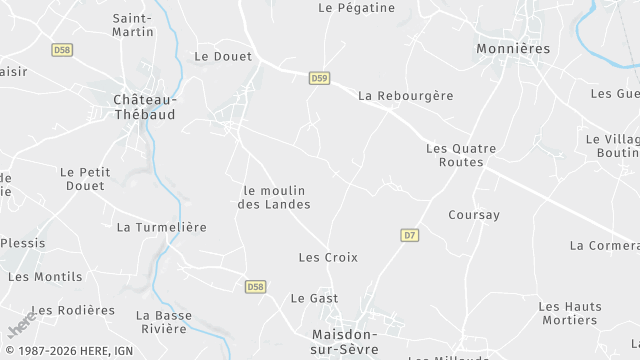 Carte de la zone d'intervention à Maisdon-sur-Sèvre