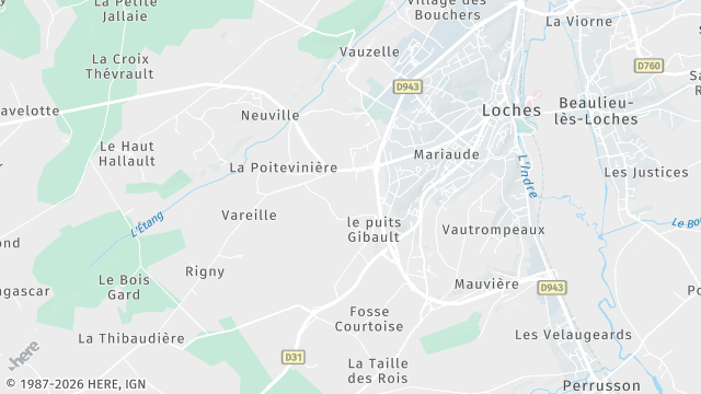 Carte de la zone d'intervention à Loches