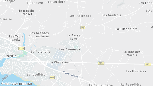 Carte de la zone d'intervention à Pornic