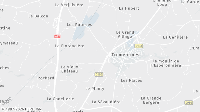 Carte de la zone d'intervention à Trémentines