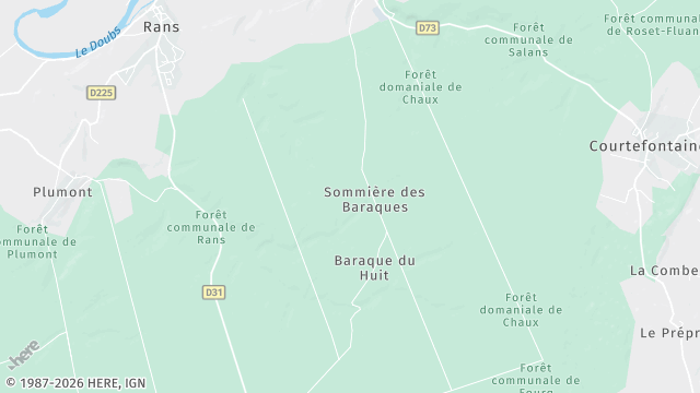 Carte de la zone d'intervention à Fraisans