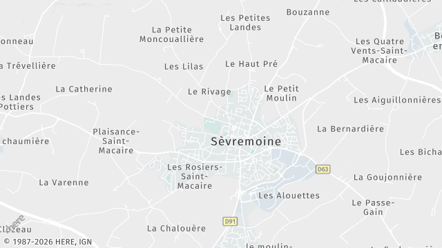 Carte de la zone d'intervention à Sèvremoine