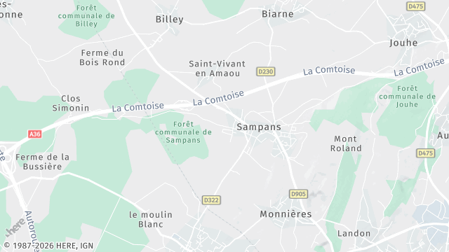 Carte de la zone d'intervention à Sampans