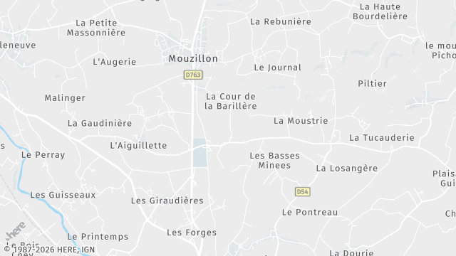Carte de la zone d'intervention à Mouzillon