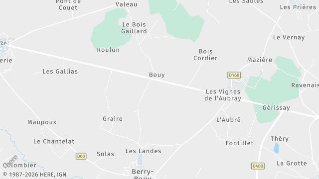 Carte de la zone d'intervention à Berry-Bouy