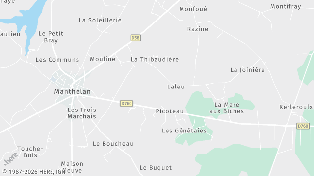 Carte de la zone d'intervention à Manthelan