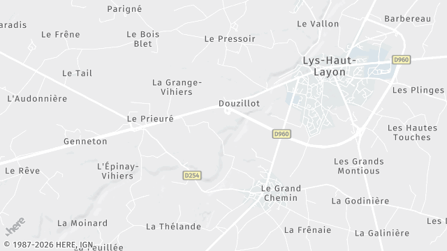 Carte de la zone d'intervention à Lys-Haut-Layon