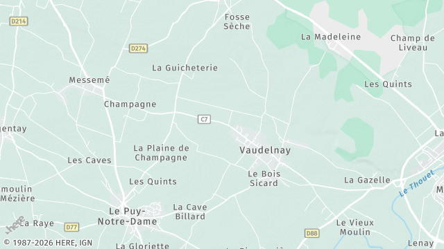 Carte de la zone d'intervention à Vaudelnay
