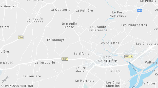 Carte de la zone d'intervention à Port-Saint-Père