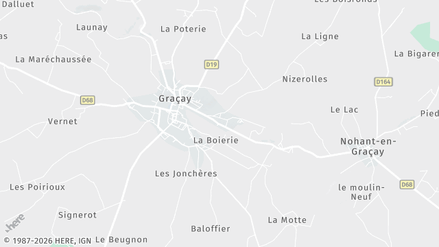 Carte de la zone d'intervention à Graçay
