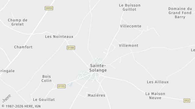 Carte de la zone d'intervention à Sainte-Solange