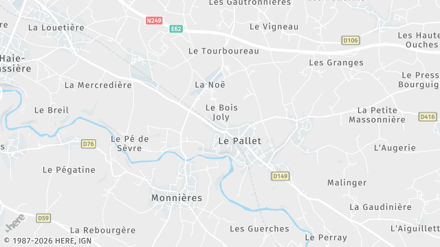 Carte de la zone d'intervention à Le Pallet