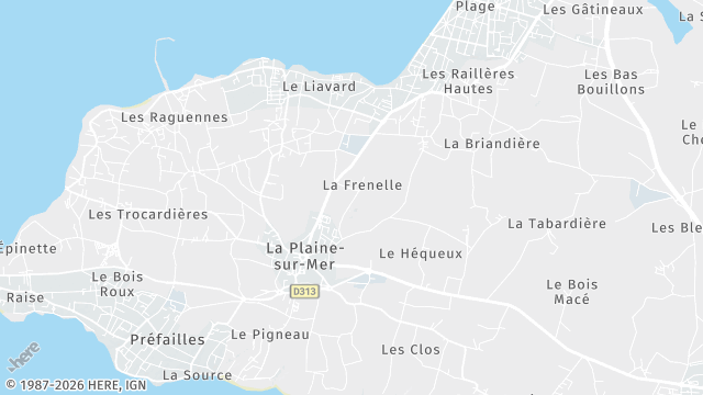 Carte de la zone d'intervention à La Plaine-sur-Mer